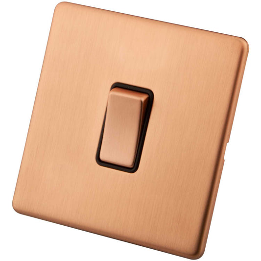 M2 Decorative Screwless 20A DP Switch Black Insert Copper