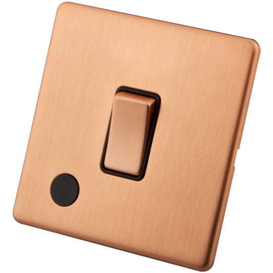 M2 Decorative Screwless 20A DP Switch with Flex Outlet Black Insert Copper
