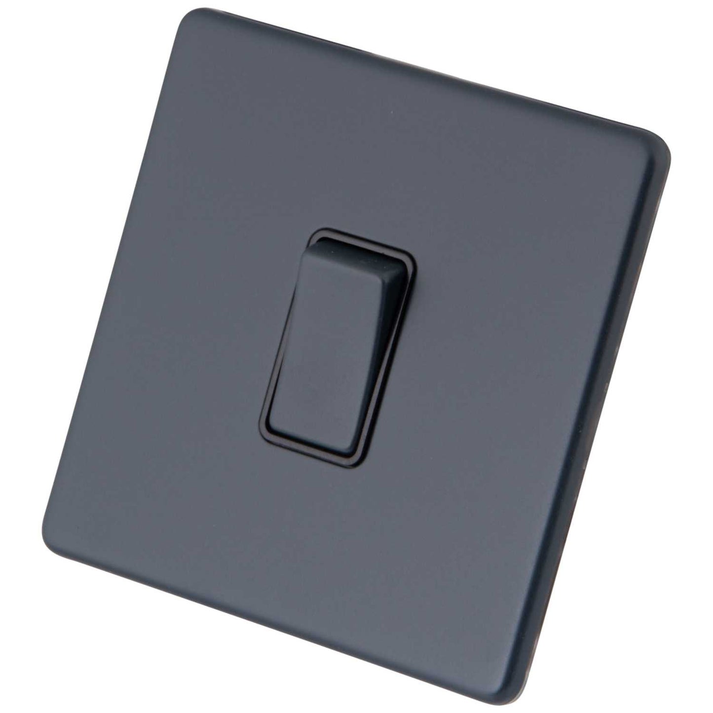 M2 Decorative Screwless 10AX 1 Gang 2 Way Light Switch Black Insert Granite Blue
