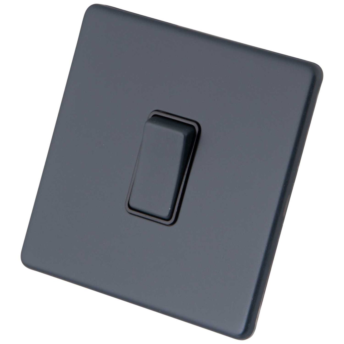 M2 Decorative Screwless 10AX 1 Gang Intermediate Switch Black Insert Granite Blue