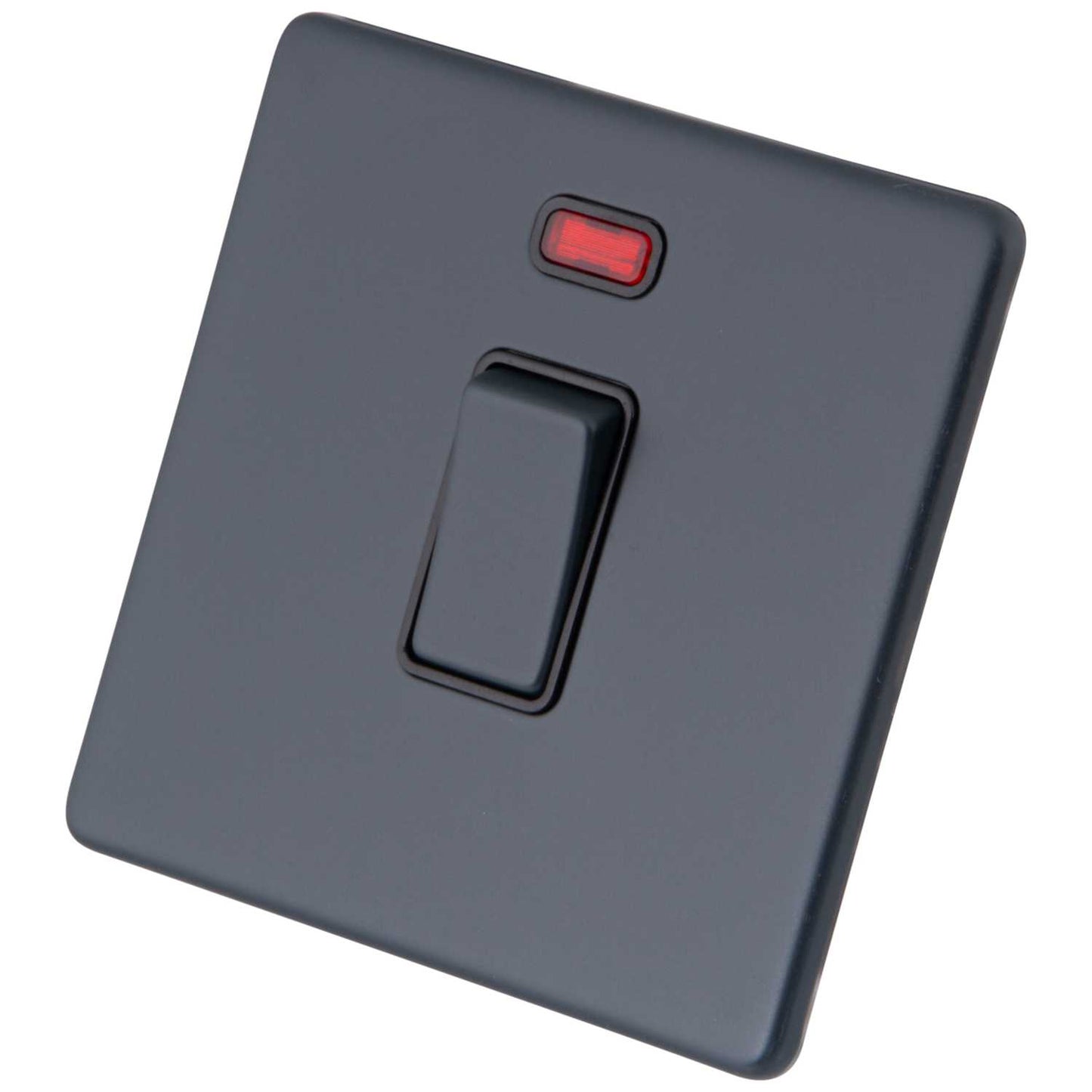 M2 Decorative Screwless 20A DP Switch with Neon Black Insert Granite Blue