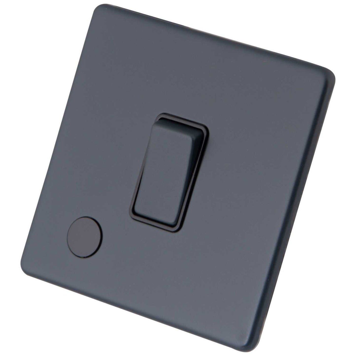M2 Decorative Screwless 20A DP Switch with Flex Outlet Black Insert Granite Blue