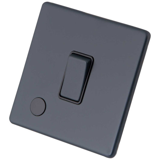 M2 Decorative Screwless 20A DP Switch with Flex Outlet Black Insert Granite Blue