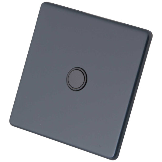 M2 Decorative Screwless 20A Flex Outlet Black Insert Granite Blue