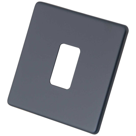M2 Decorative Screwless 1 Gang Grid Front Plate Granite Blue