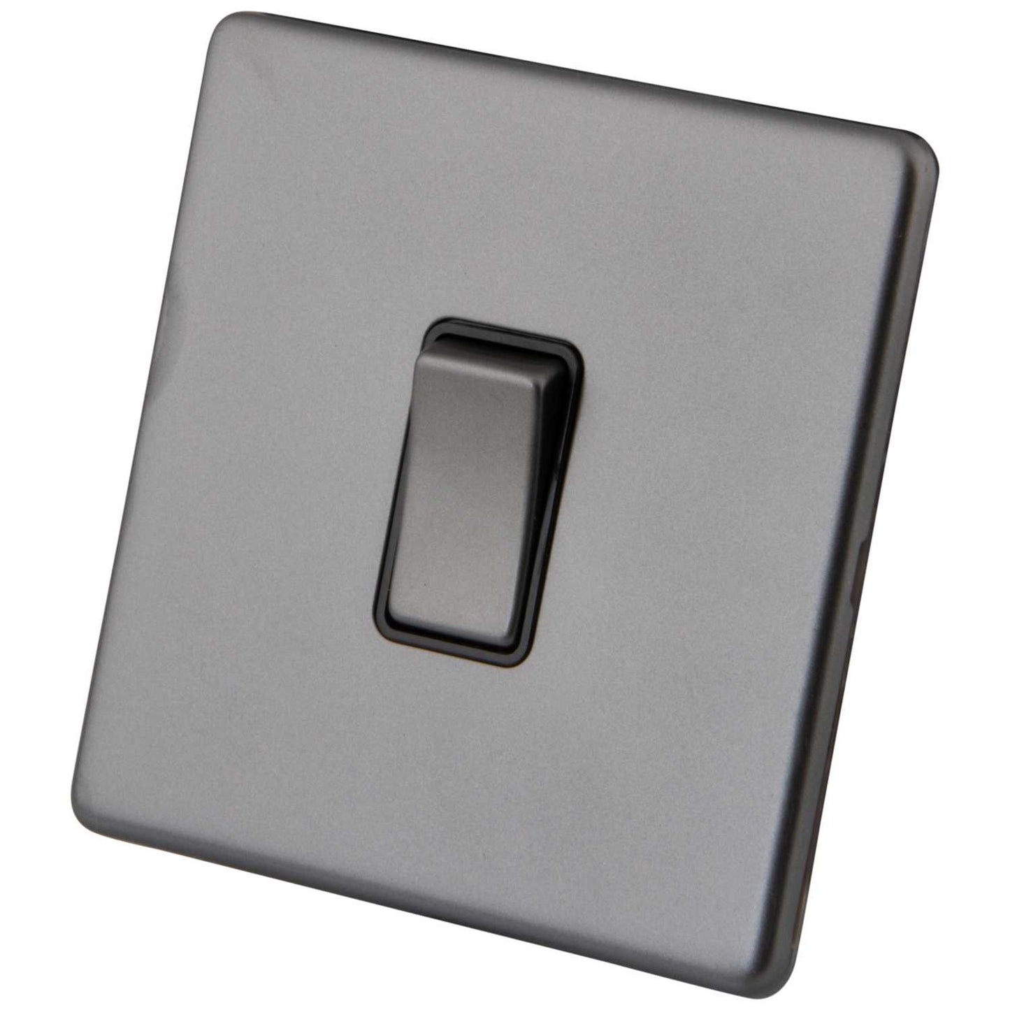 M2 Decorative Screwless 10A 1 Gang Intermediate Switch Black Insert Gunmetal