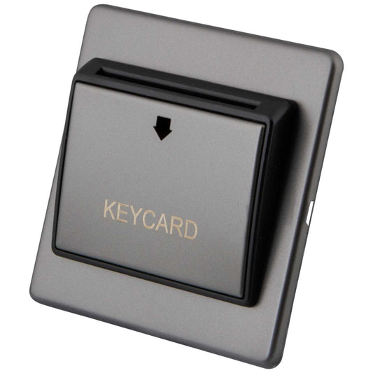 M2 Decorative Screwless 32A Key Card Switch Black Insert Gunmetal