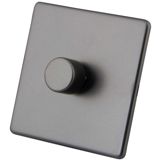 M2 Decorative Screwless 400W 1 Gang Leading Edge LED Dimmer Gunmetal