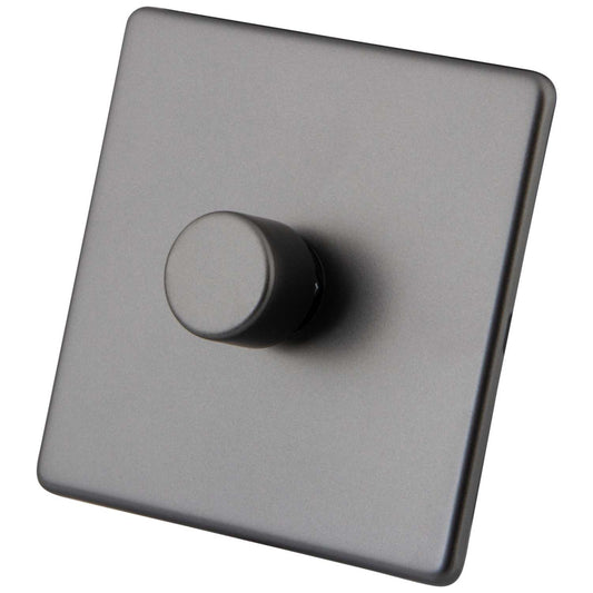 M2 Decorative Screwless 400W 1 Gang Intelligent Dimmer Gunmetal