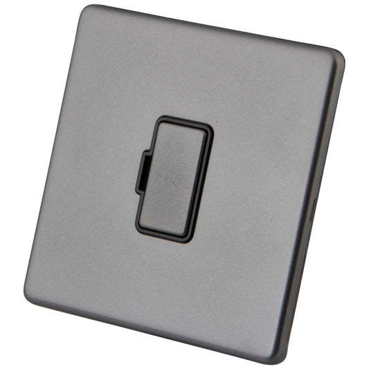 M2 Decorative Screwless 13A Unswitched Fused Spur Black Insert Gunmetal