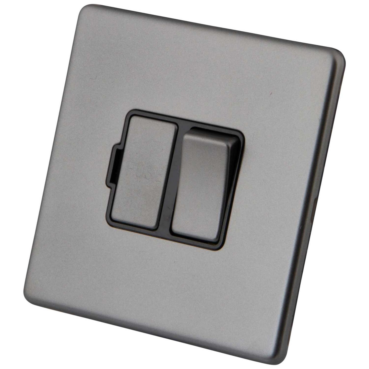 M2 Decorative Screwless 13A Switched Fused Spur Black Insert Gunmetal