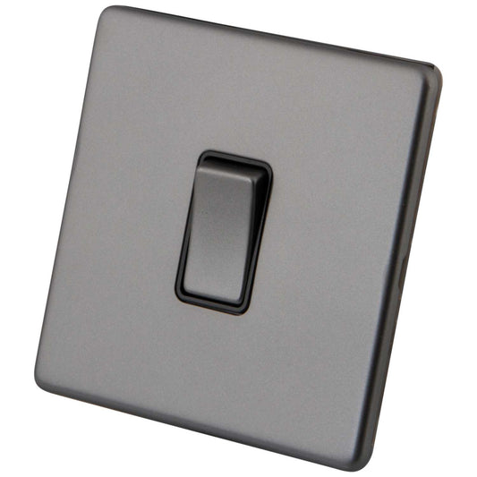 M2 Decorative Screwless 20A DP Switch Black Insert Gunmetal