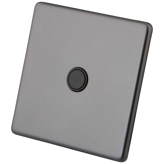 M2 Decorative Screwless 20A Flex Outlet Black Insert Gunmetal
