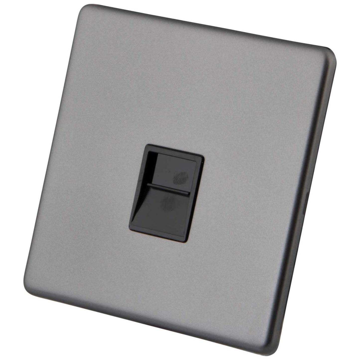 M2 Decorative Screwless 1 Gang Secondary Telephone Black Insert Gunmetal