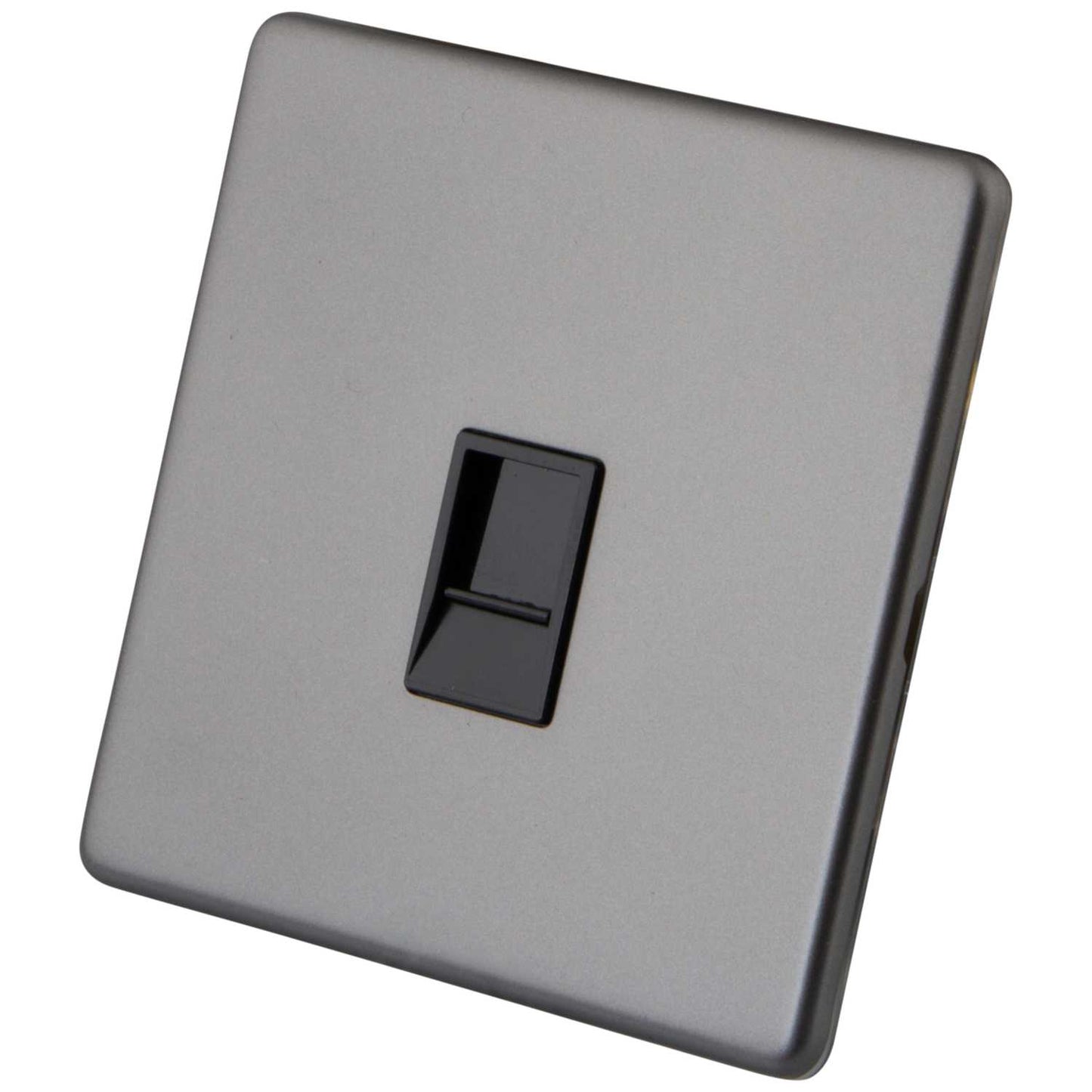 M2 Decorative Screwless 1 Gang CAT6 Socket Black Insert Gunmetal