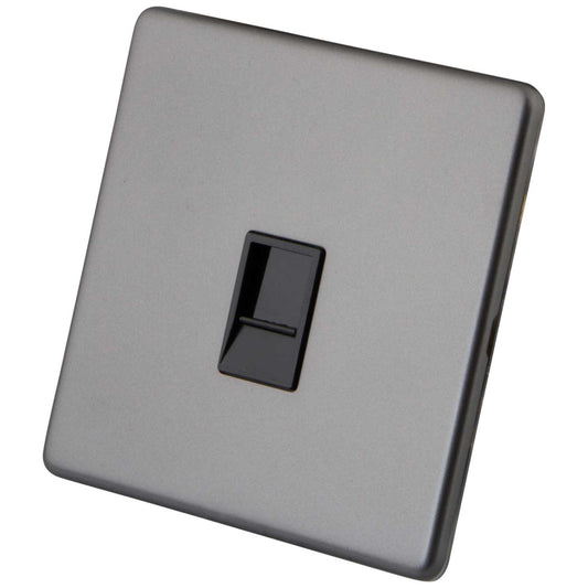 M2 Decorative Screwless 1 Gang CAT6 Socket Black Insert Gunmetal