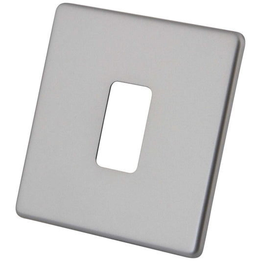 M2 Decorative Screwless 1 Gang Grid Front Plate Gunmetal