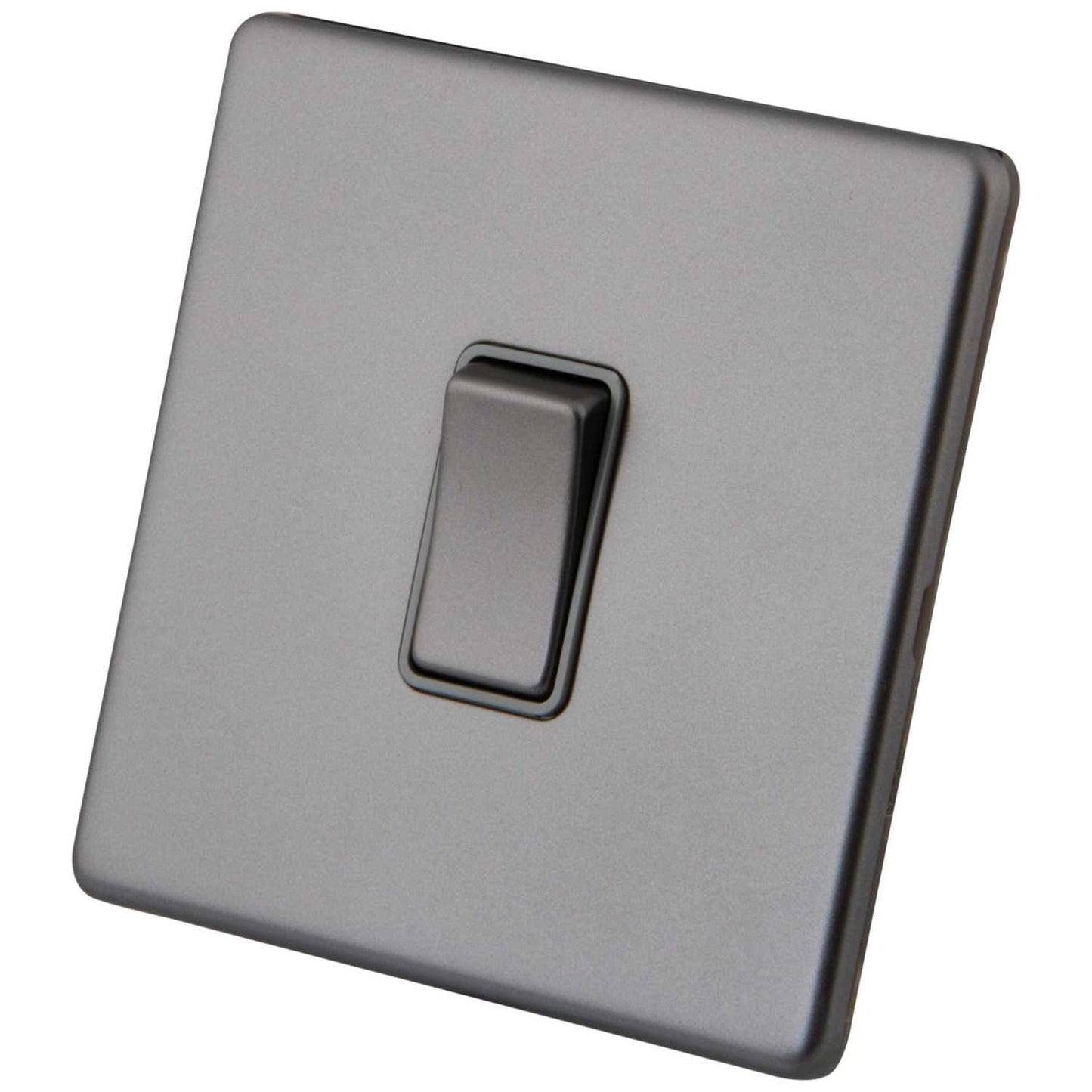 M2 Decorative Screwless 10A 1 Gang Intermediate Switch Grey Insert Gunmetal