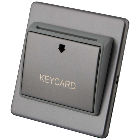 M2 Decorative Screwless 32A Key Card Switch Grey Insert Gunmetal