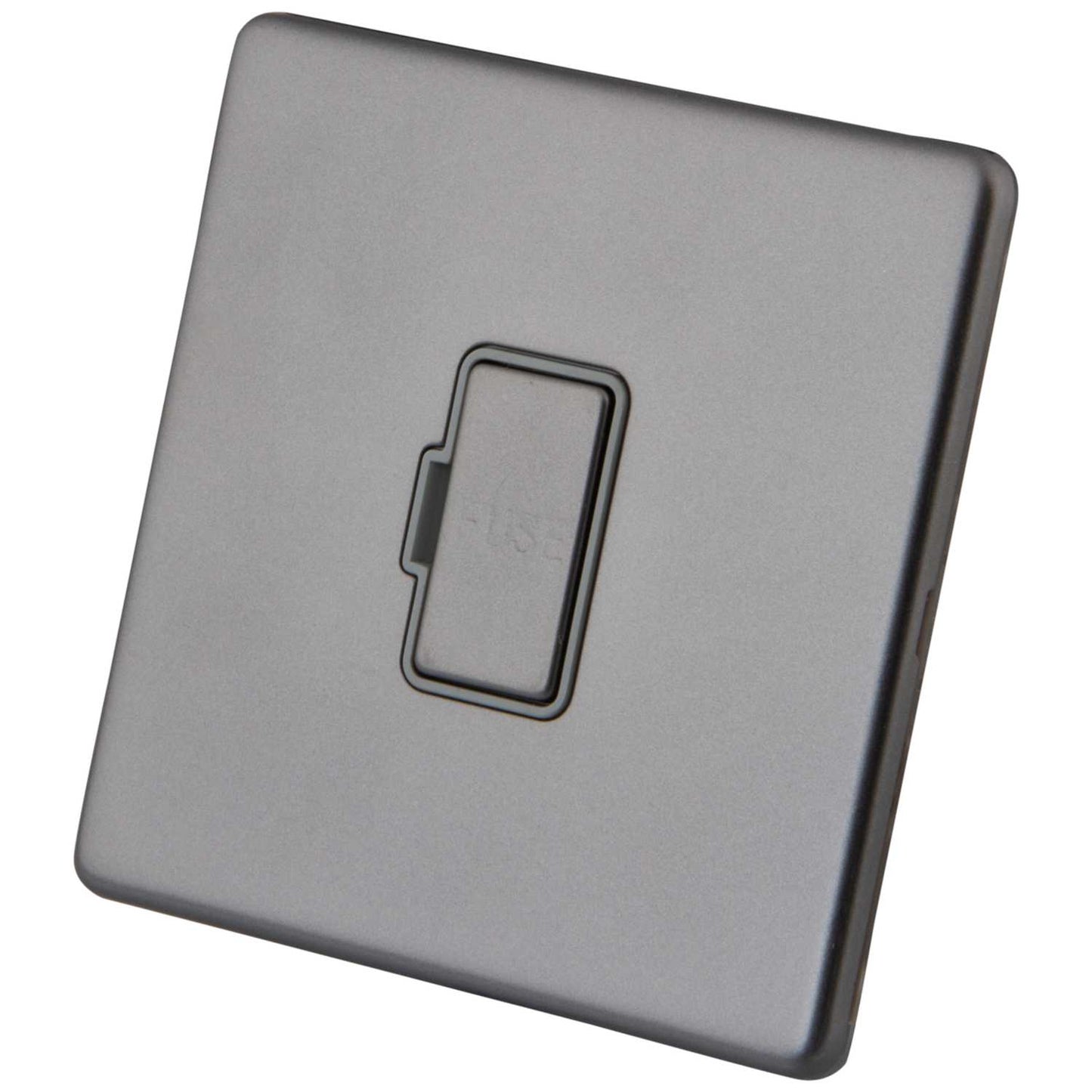 M2 Decorative Screwless 13A Unswitched Fused Spur Grey Insert Gunmetal