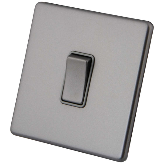 M2 Decorative Screwless 20A DP Switch Grey Insert Gunmetal