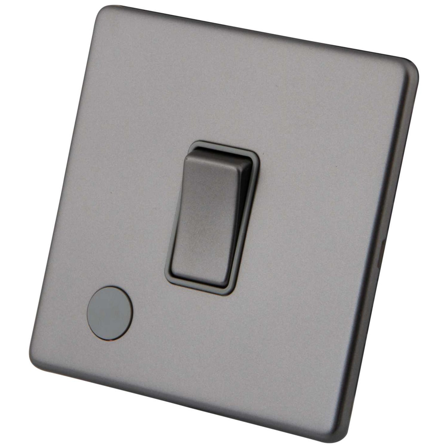 M2 Decorative Screwless 20A DP Switch with Flex Outlet Grey Insert Gunmetal