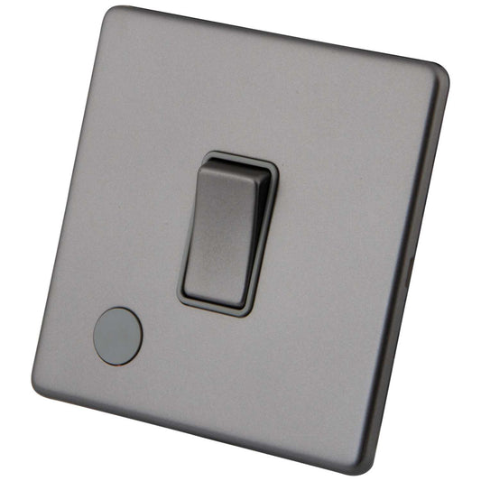 M2 Decorative Screwless 20A DP Switch with Flex Outlet Grey Insert Gunmetal