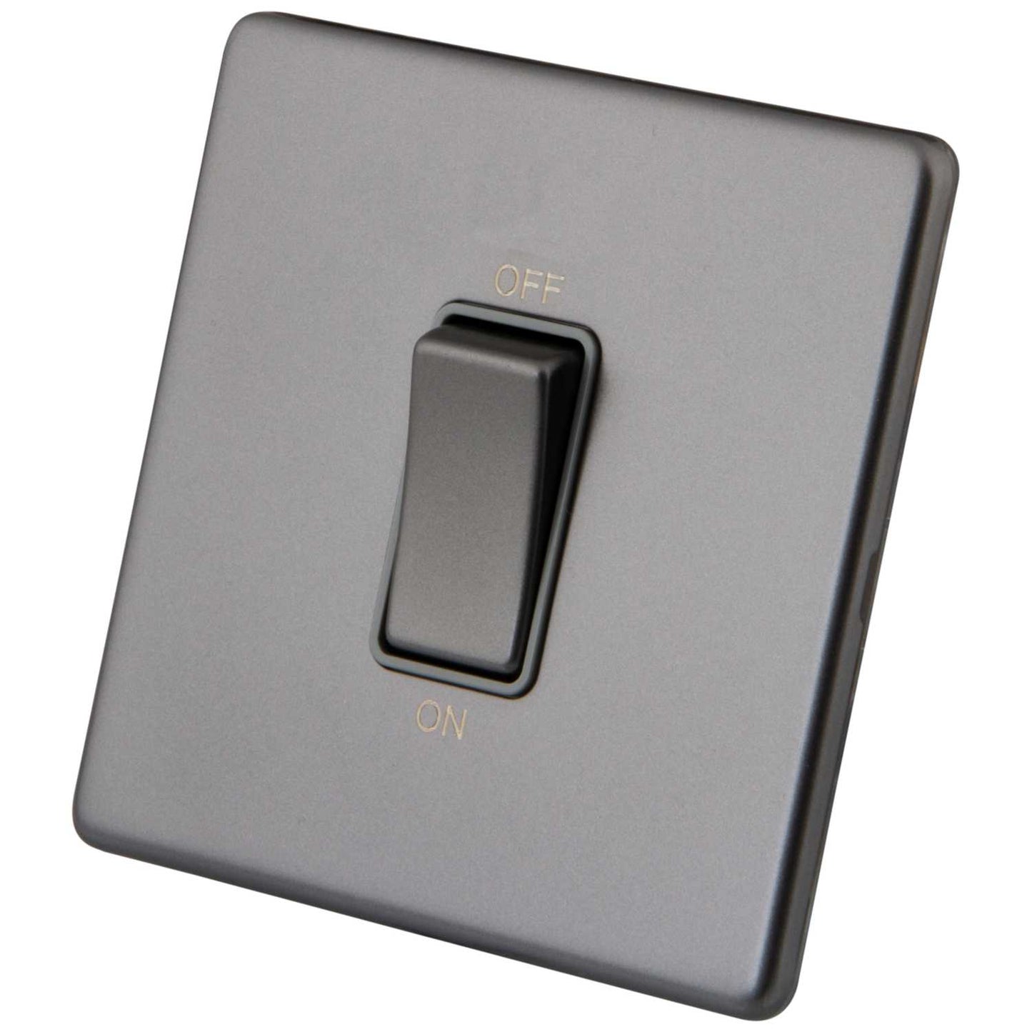 M2 Decorative Screwless 45A 1 Gang DP Switch Grey Insert Gunmetal