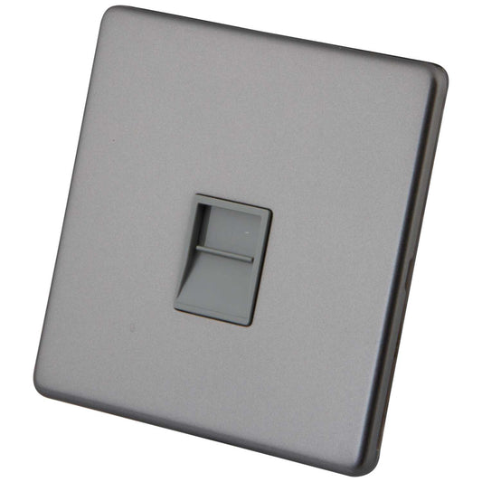 M2 Decorative Screwless 1 Gang Master Telephone Grey Insert Gunmetal
