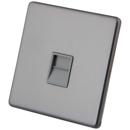M2 Decorative Screwless 1 Gang Secondary Telephone Grey Insert Gunmetal
