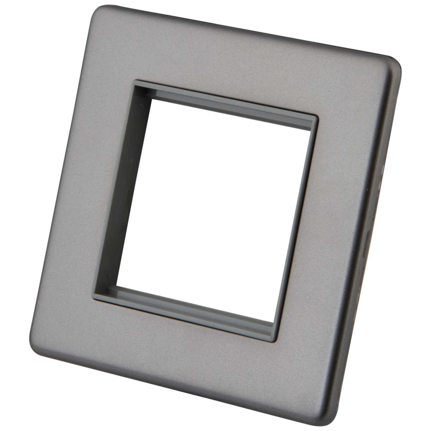 M2 Decorative Screwless 1 Gang 2 Module Media Plate Grey Insert Gunmetal
