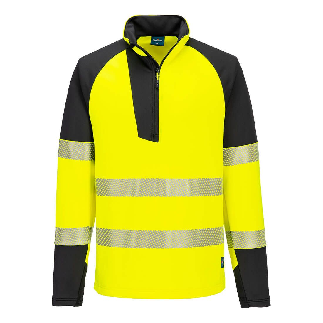 PW3 Hi-Vis 1/4 Zip Sweatshirt, 4XL, R, Yellow/Black