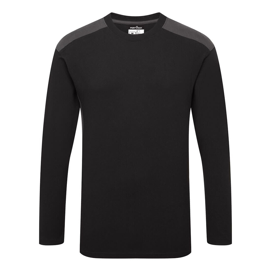 Two-Tone T-Shirt L/S, 4XL, R, Black/Grey