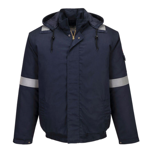 Bizflame Work+ FR Insulated Bomber Jacket, L, R, Navy