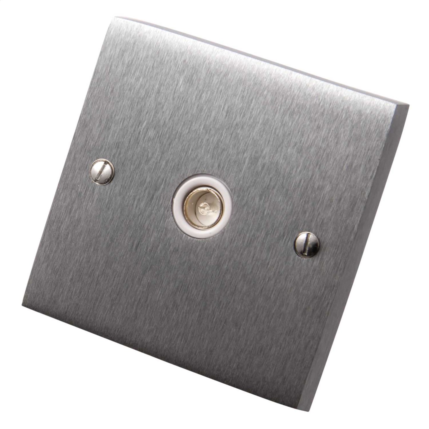 Heritage Brass 1 Gang Coaxial Socket White Insert Satin Chrome