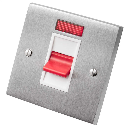 Heritage Brass 45A DP 1 Gang Switch White Insert Satin Chrome