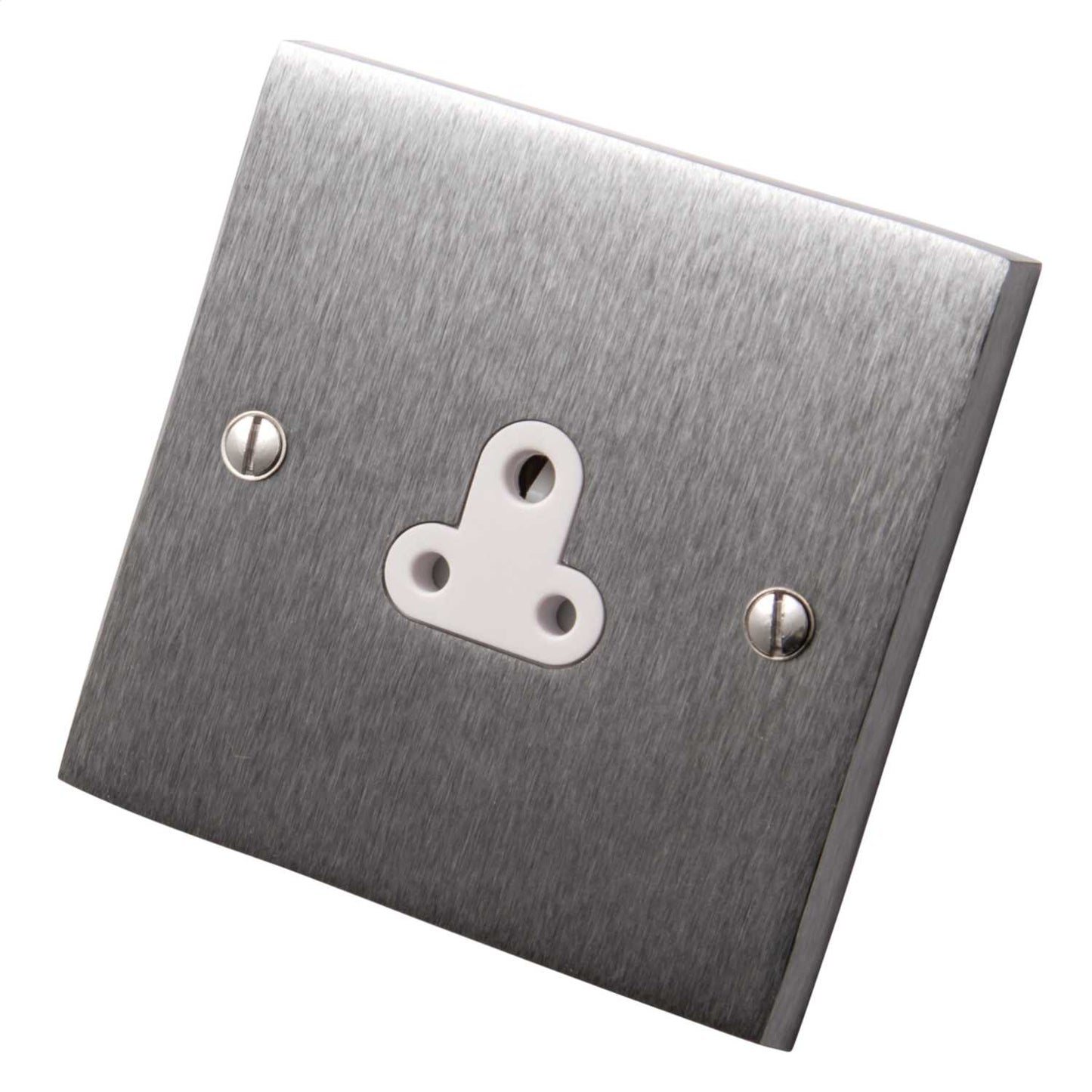 Heritage Brass 2A 1 Gang Unswitched Socket White Insert Satin Chrome