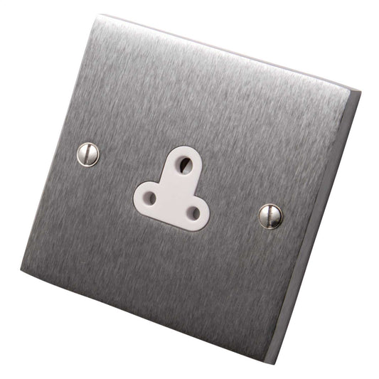 Heritage Brass 2A 1 Gang Unswitched Socket White Insert Satin Chrome
