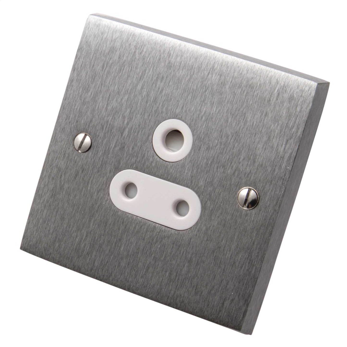 Heritage Brass 5A 1 Gang Unswitched Socket White Insert Satin Chrome
