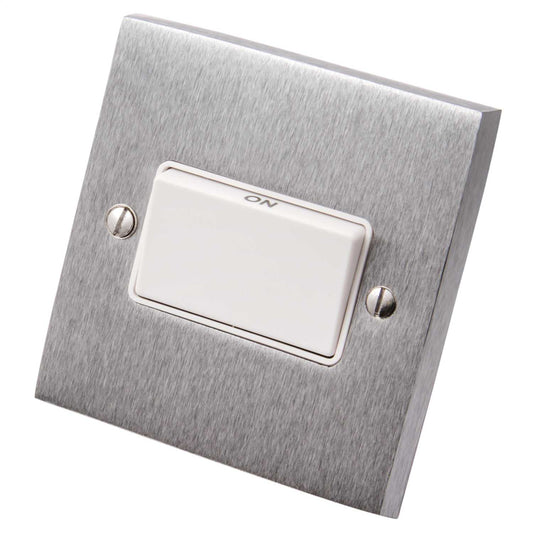 Heritage Brass 6A Triple Pole Fan Isolator Switch White Insert Satin Chrome
