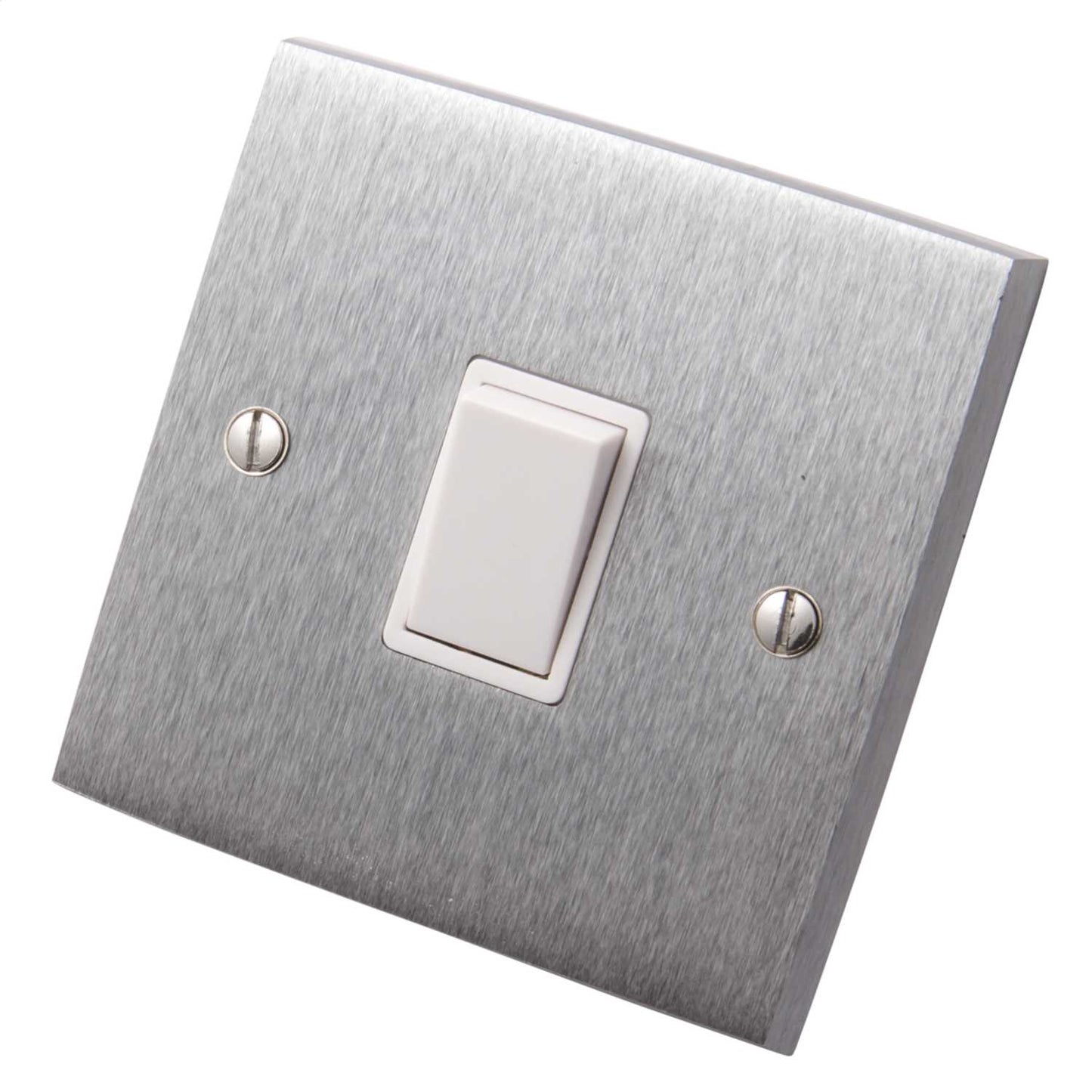 Heritage Brass 6A 1 Gang 2 Way Light Switch White Insert Satin Chrome