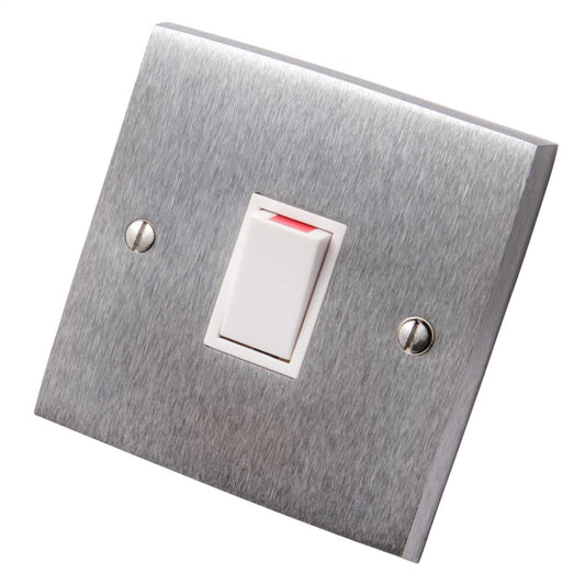 Heritage Brass 20A DP Switch White Insert Satin Chrome