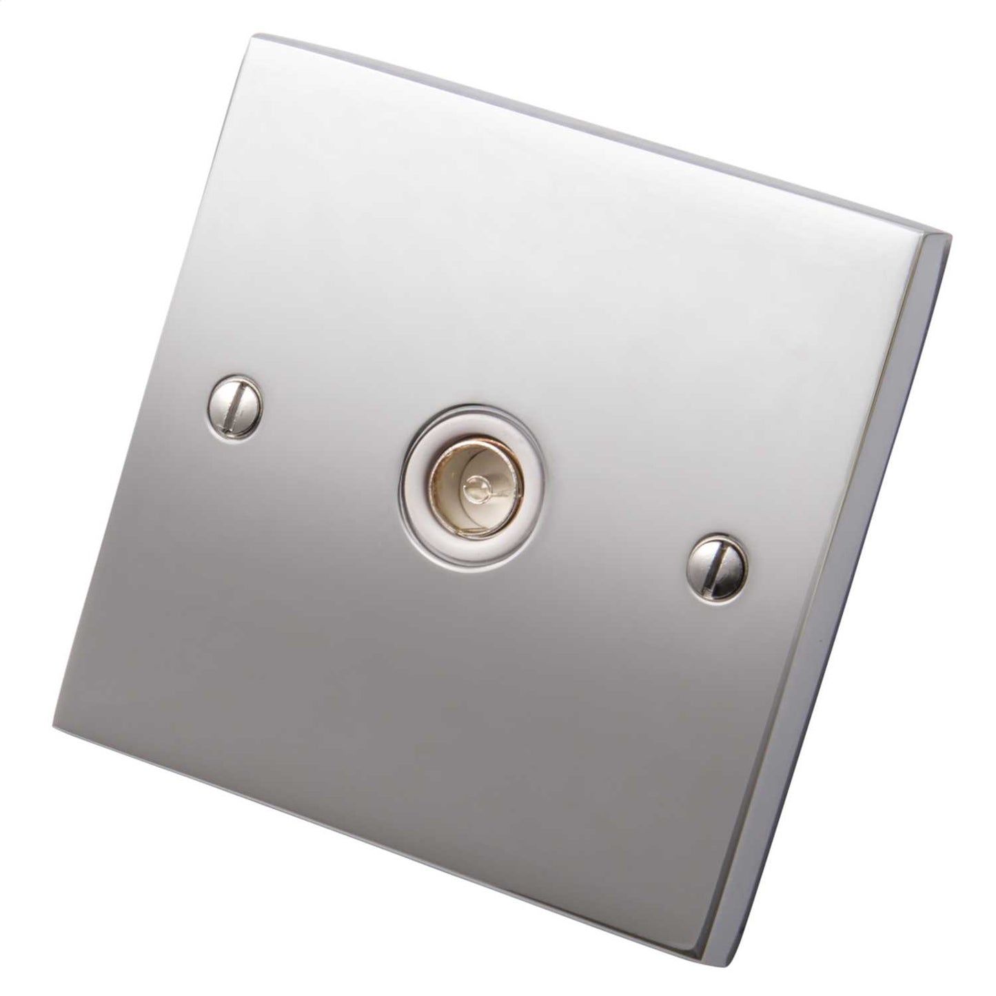 Heritage Brass 1 Gang Coaxial Socket White Insert Polished Chrome
