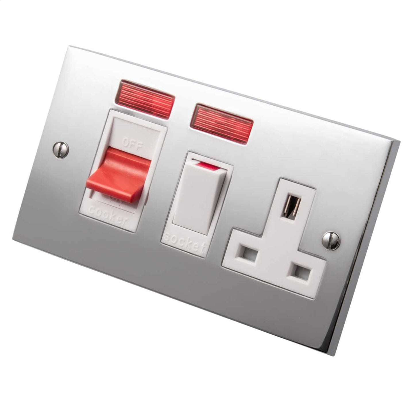 Heritage Brass 45A DP Cooker Control Unit White Insert Polished Chrome