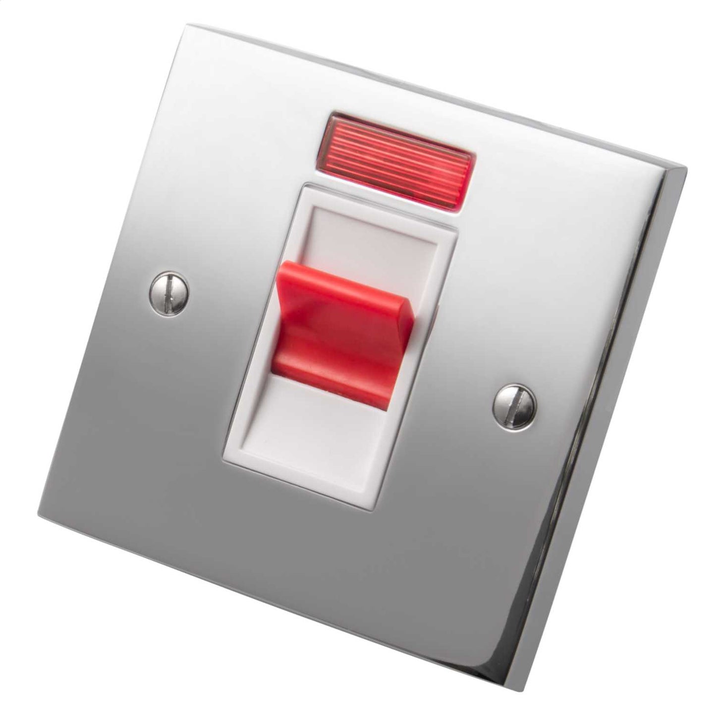 Heritage Brass 45A DP 1 Gang Switch White Insert Polished Chrome