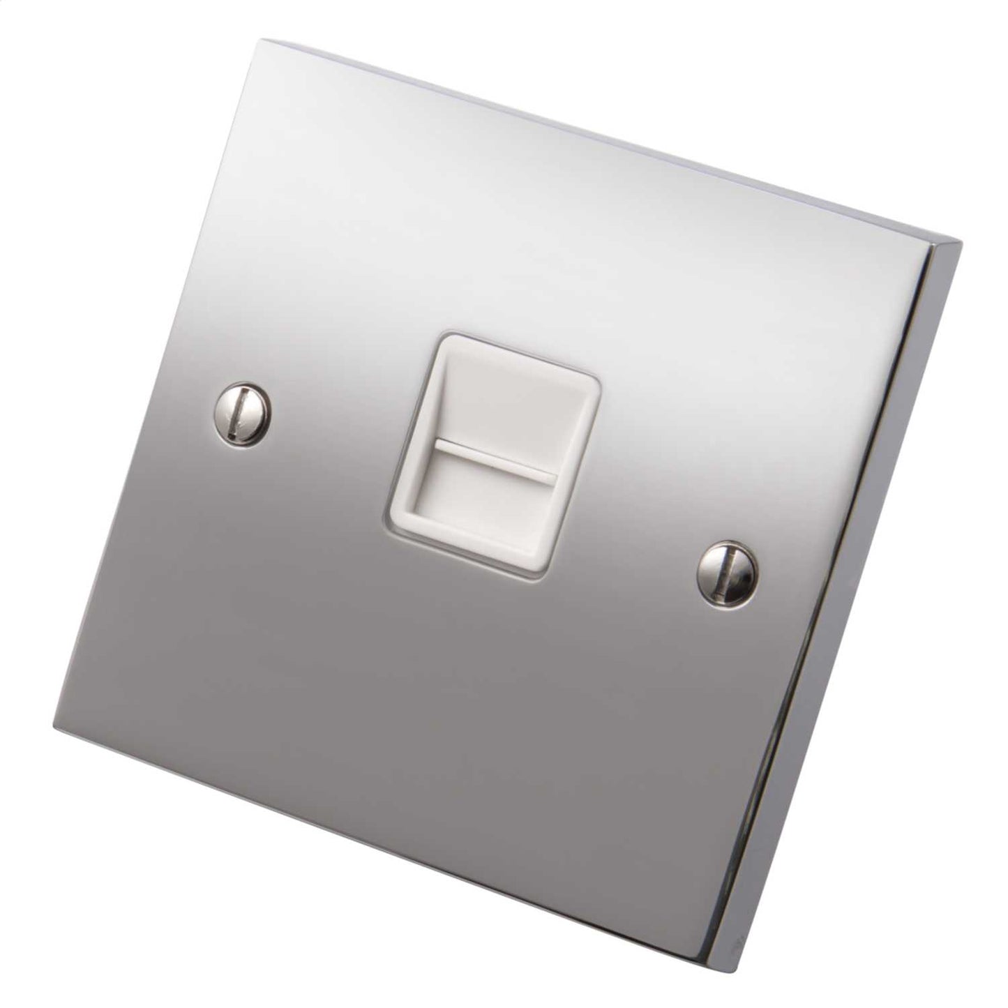 Heritage Brass 1 Gang Master Telephone Socket White Insert Polished Chrome