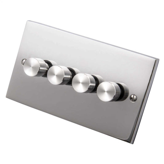 Heritage Brass 400W 4 Gang 2 Way Dimmer Polished Chrome