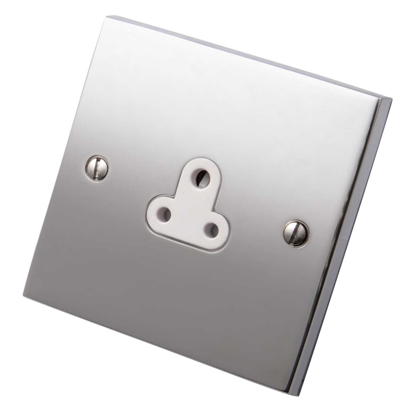 Heritage Brass 2A 1 Gang Single Unswitched Socket White Insert Polished Chrome