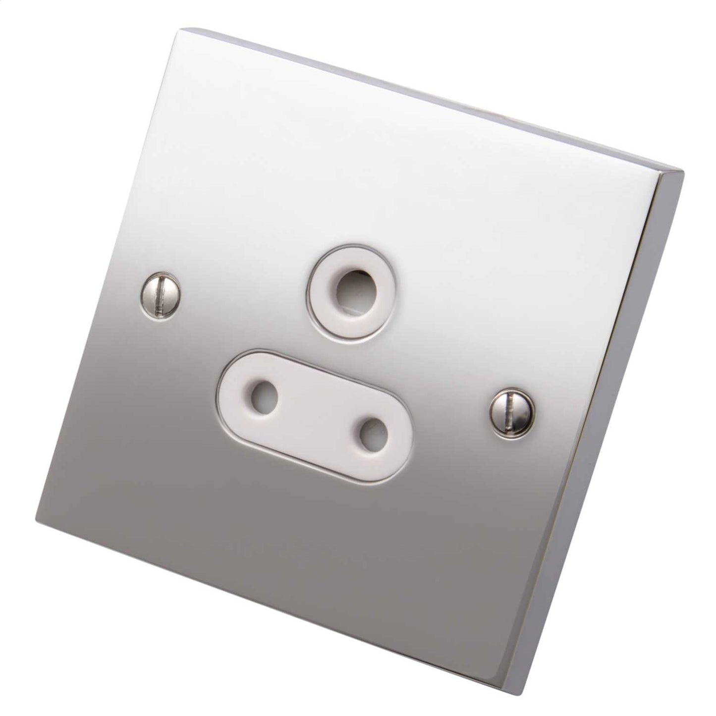Heritage Brass 5A 1 Gang Single Unswitched Socket White Insert Polished Chrome