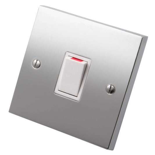 Heritage Brass 20A DP Switch White Insert Polished Chrome